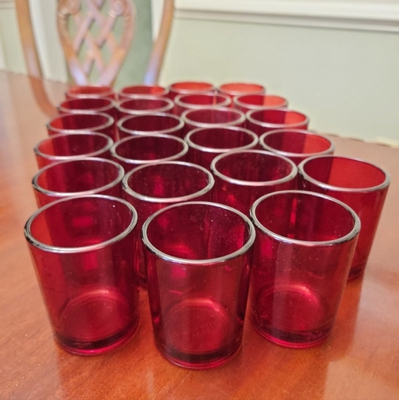 Accents Vintage Red Glass Tea Light Holders Poshmark